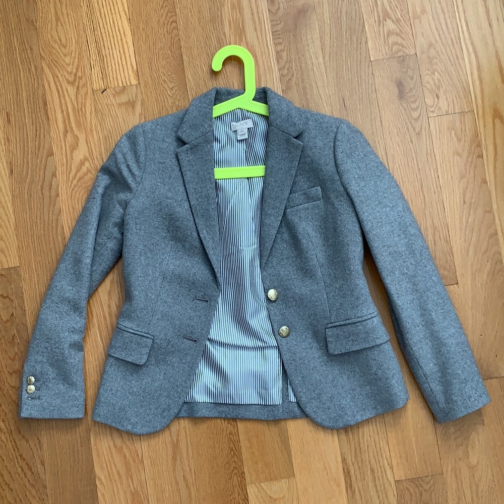 J.Crew gray wool blazer petite size 00